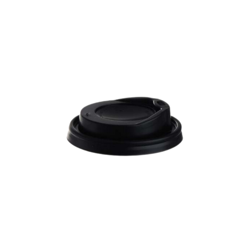 TAPA VASO PLANA PLAST NEGRA V12 (B/100UD)