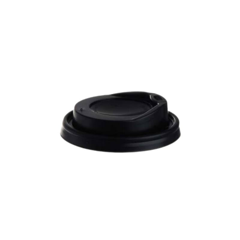 TAPA VASO PLANA PLAST NEGRA V16 (B/50UD)