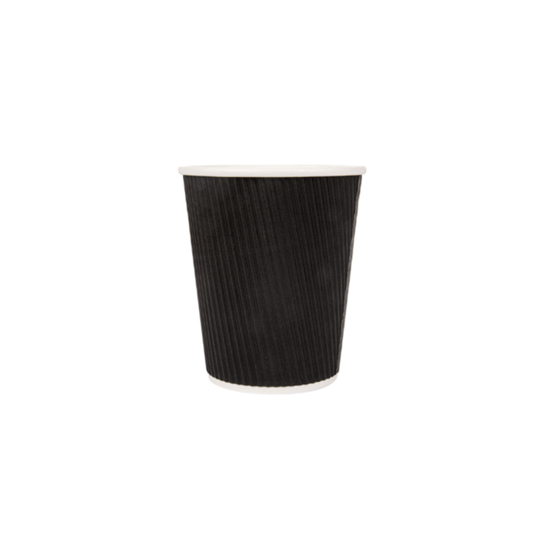 VASO CARTON NEGRO DOBLE CAPA 180ML/6Oz (B/25UD)