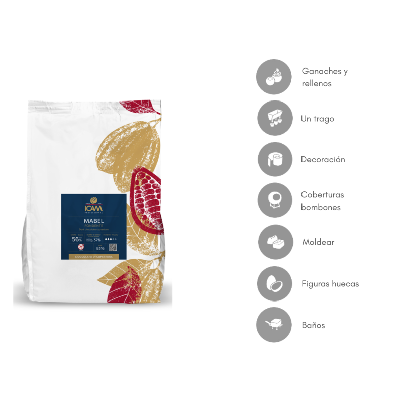 COBERTURA CHOCOLATE NEGRO MABEL 56% (B/4KG)