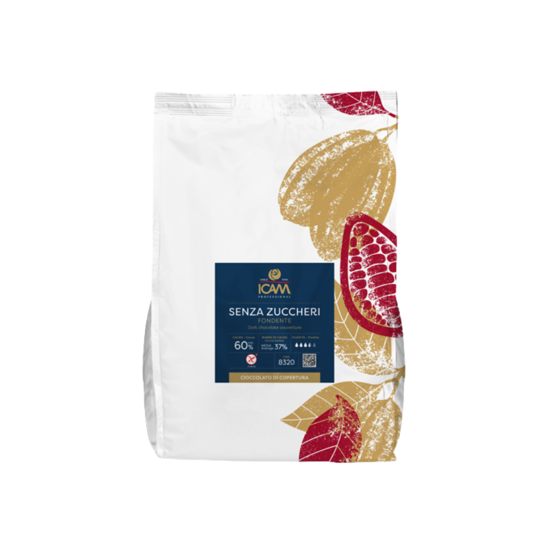 COBERTURA CHOCOLATE NEGRO SIN AZUCAR 60% (B/4KG)