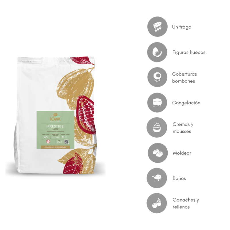 COBERTURA CHOCOLATE LECHE PRESTIGE 32% (B/4KG)