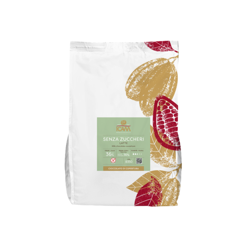 COBERTURA CHOCOLATE LECHE SIN AZUCAR 36% (B/4KG)