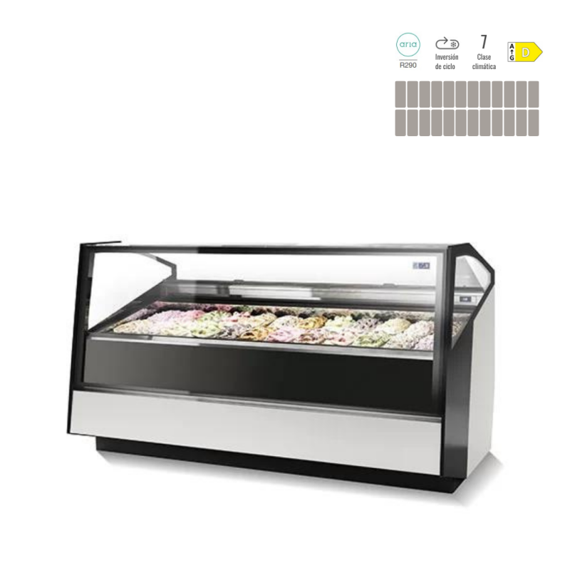 VITRINA HELADERÍA ISA STRATOS PLUS 220
