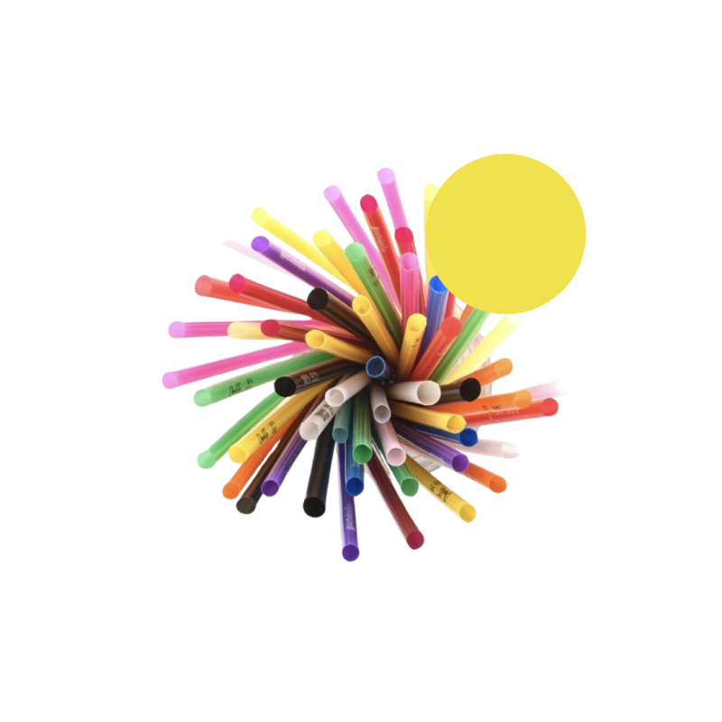 PAJITA PLA AMARILLA 7X250MM (B/1000UD)