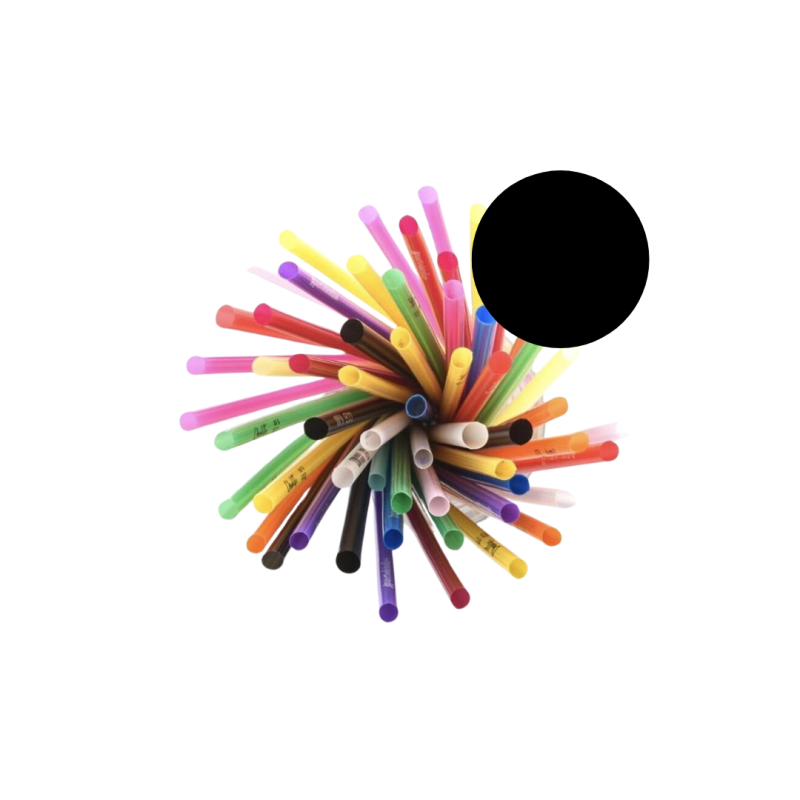 PAJITA PLA NEGRA 7X250MM (B/1000UD)