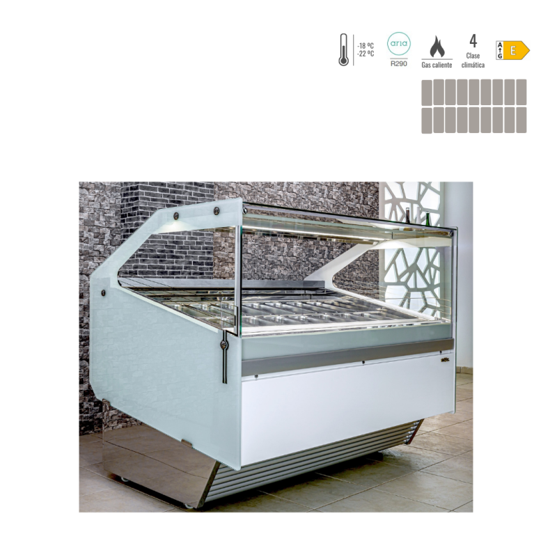 VITRINA HELADERIA SEVEL MX FLAT 18 R290