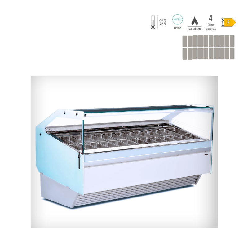 VITRINA HELADERIA SEVEL MX FLAT 20 R290