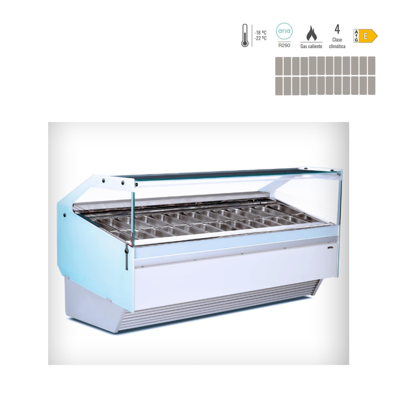 VITRINA HELADERIA SEVEL MX FLAT 24 R290