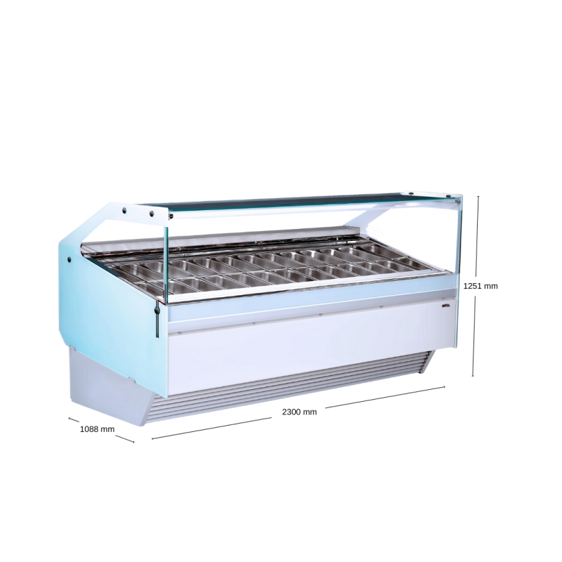 VITRINA HELADERIA SEVEL MX FLAT 24 R290