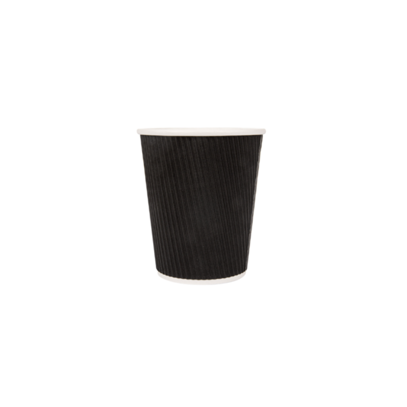 VASO CARTON NEGRO DOBLE CAPA 240ML/8OZ (B/25UD)