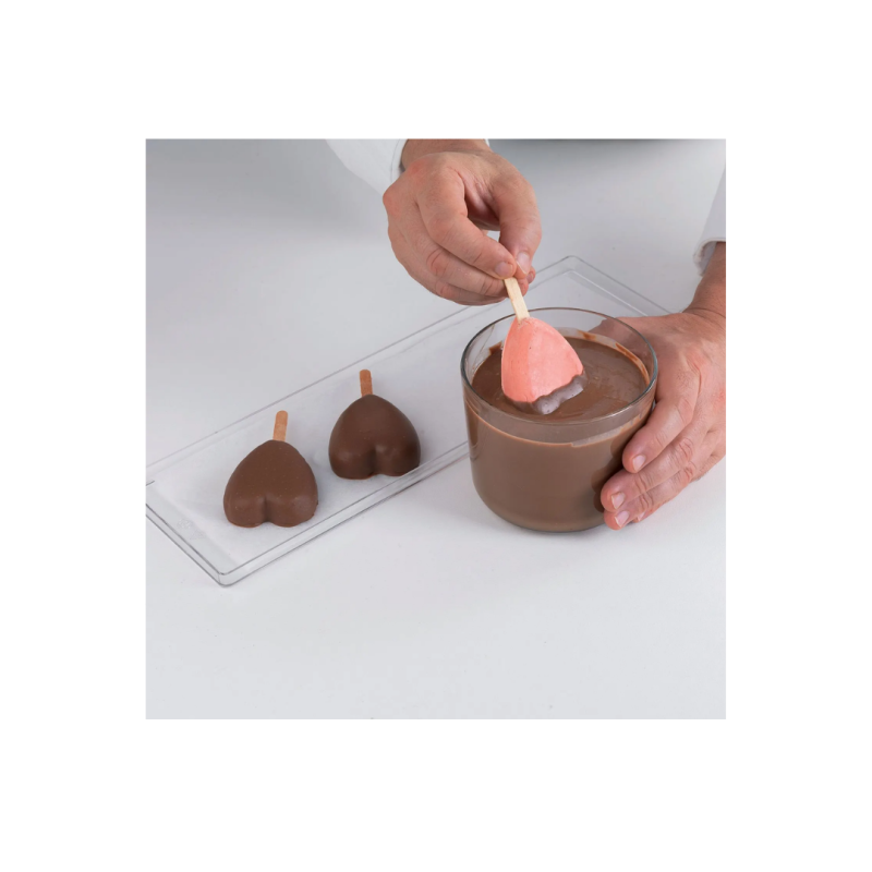 MOLDE HELADO POLO CORAZON MINI (2/UD)