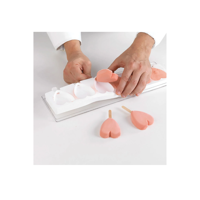 MOLDE HELADO POLO CORAZON MINI (2/UD)