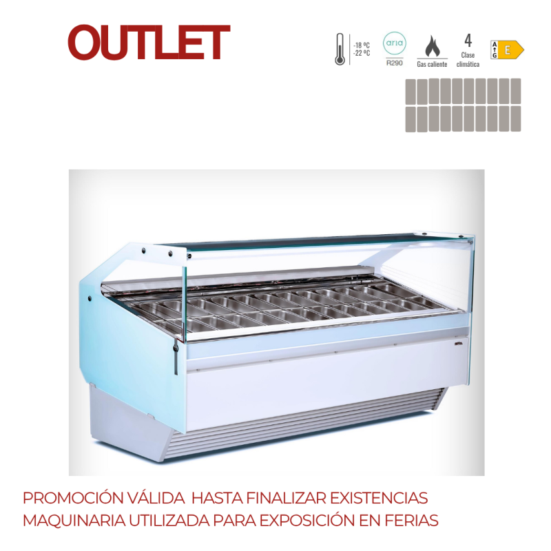 VITRINA HELADERIA SEVEL MX FLAT 20 R290