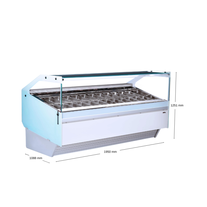 VITRINA HELADERIA SEVEL MX FLAT 20 R290