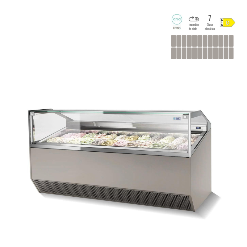 VITRINA HELADERIA SUPERCAPRI  PLUS 220 BLANCA R290